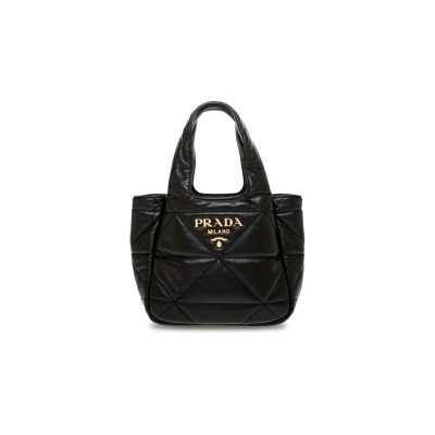 PRADA QUILTED LEATHER TOP HANDLE BAG 1BG451 (18*16*10cm) 